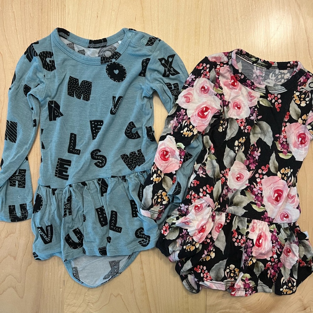2 Posh Peanut Twirl Bodysuits - size 3-6 months